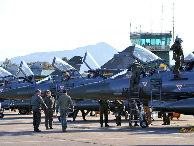 French Mirage 2000 jet fighters from the French military, pictured in Corsica in 2011. Picture: AFP