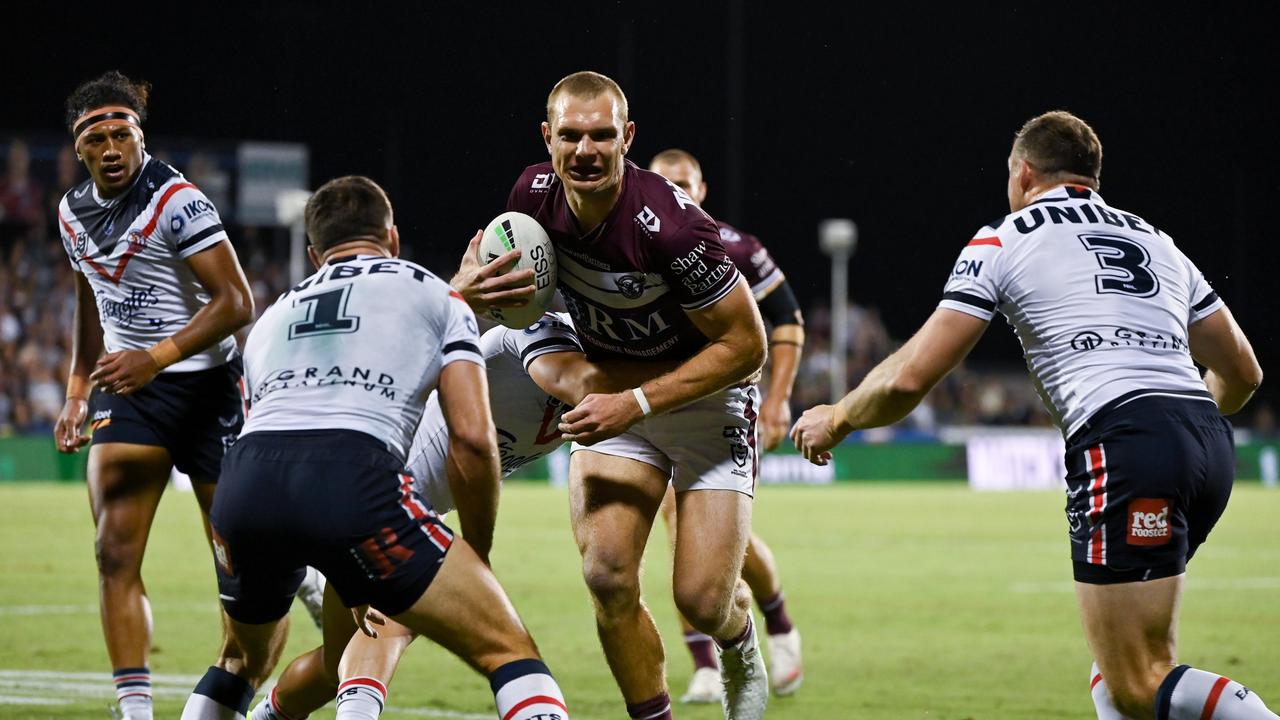 NRL 2021 SF Manly-Warringah Sea Eagles v Sydney Roosters - Tom Trbojevic Must Credit NRL Photos.