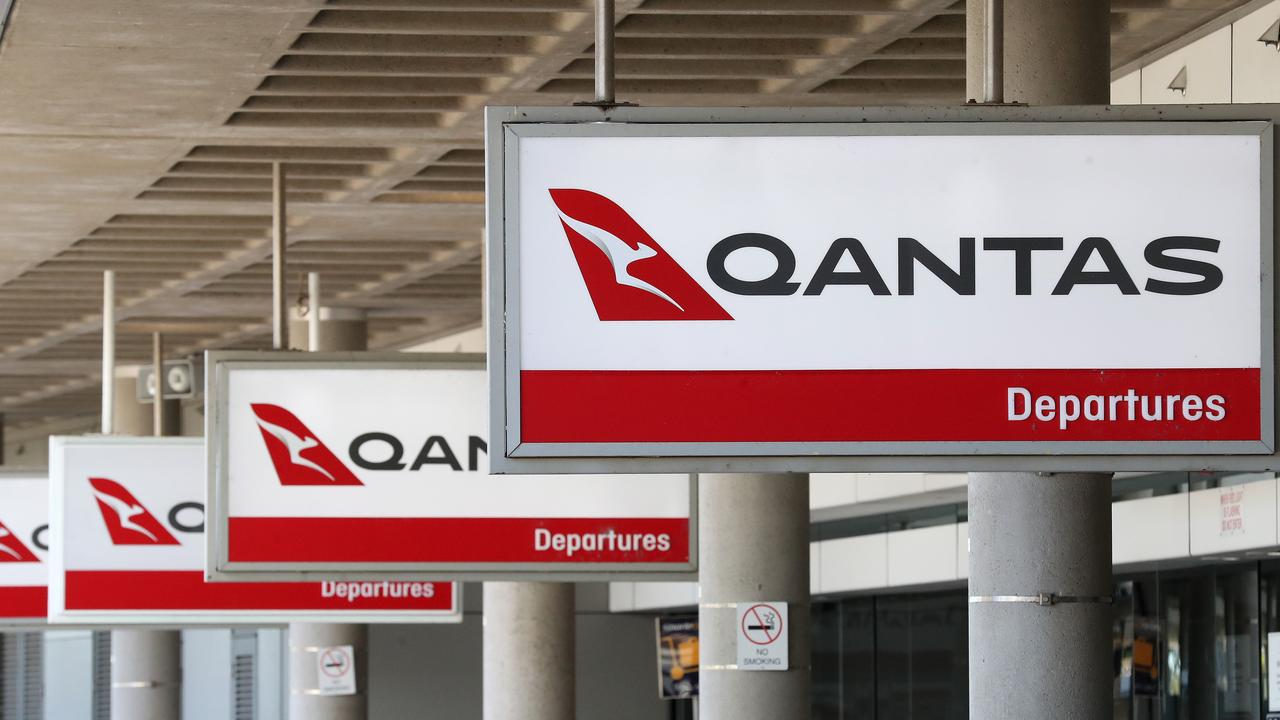 Qantas at Brisbane airport. Picture: Liam Kidston.