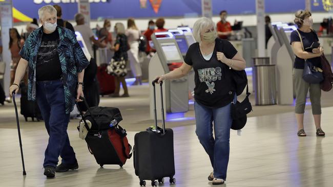 Passengers at the Tampa International Airport in Tampa, Florida. Picture: AP