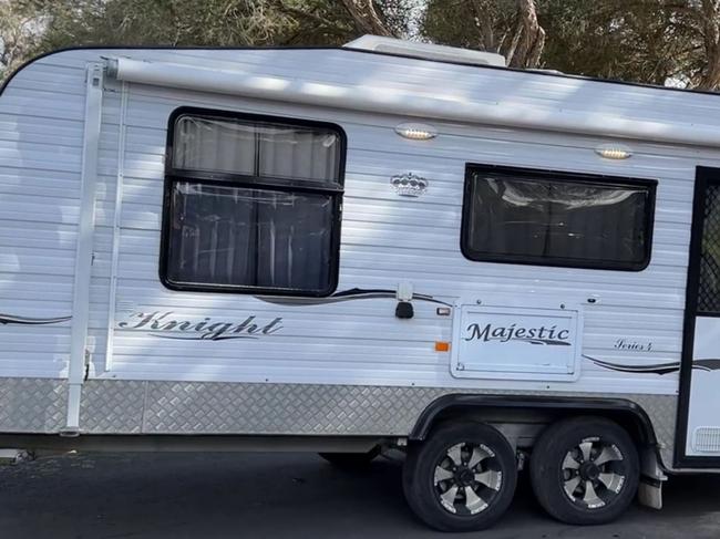 Police charged a man and arrested a woman after they were found in an allegedly stolen caravan in Pakenham in August. Picture: Victoria Police