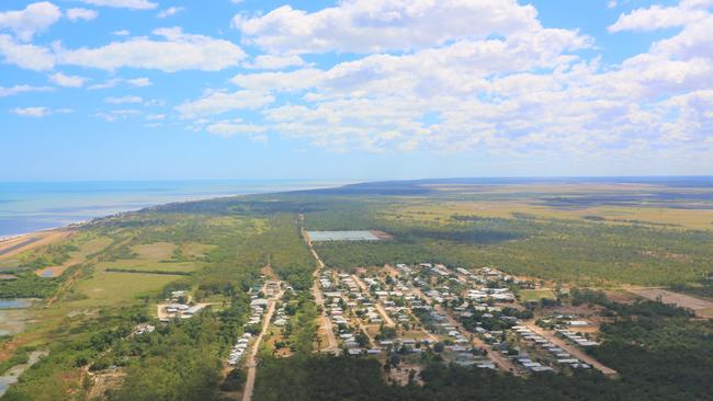 The aerial view just above Pormpuraaw in remote Cape York. PICTURE: CHRIS CALCINO