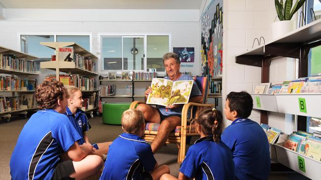 Gaetano Gugliotta reading to students ahead of his retirement in 2019. Picture: Keri Megelus