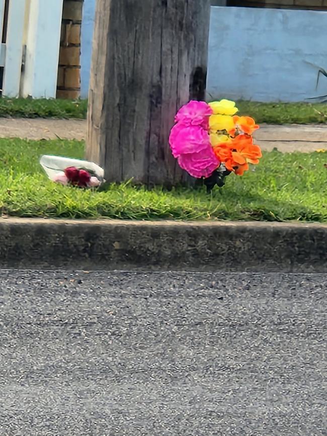 Tributes for Samuel Allen left behind by locals in Mudgee. Picture: Michael Dobson/Supplied
