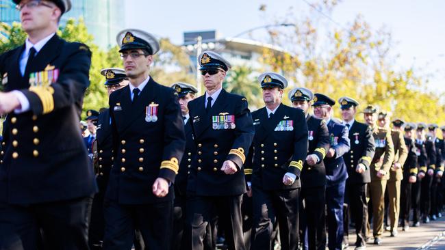 Defence Force personnel in the 2023 Anzac Day Parade. Picture: Aaron Francis