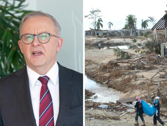 Prime Minister Anthony Albanese has delivered a moving tribute while marking 20 years since the horrific Boxing Day tsunami – which killed thousands and devastated Australia’s island neighbour.