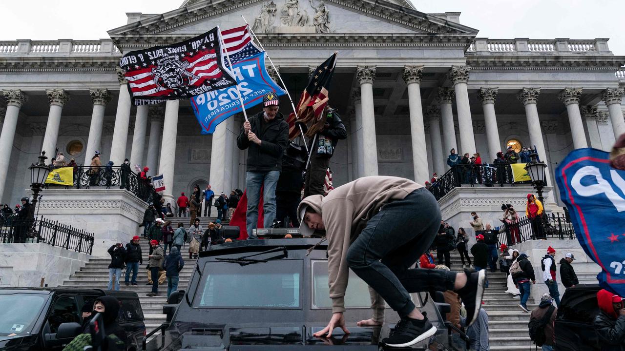 Supporters of former US president Donald Trump outside the US Capitol on January 6. Picture: Alex Edelman/AFP