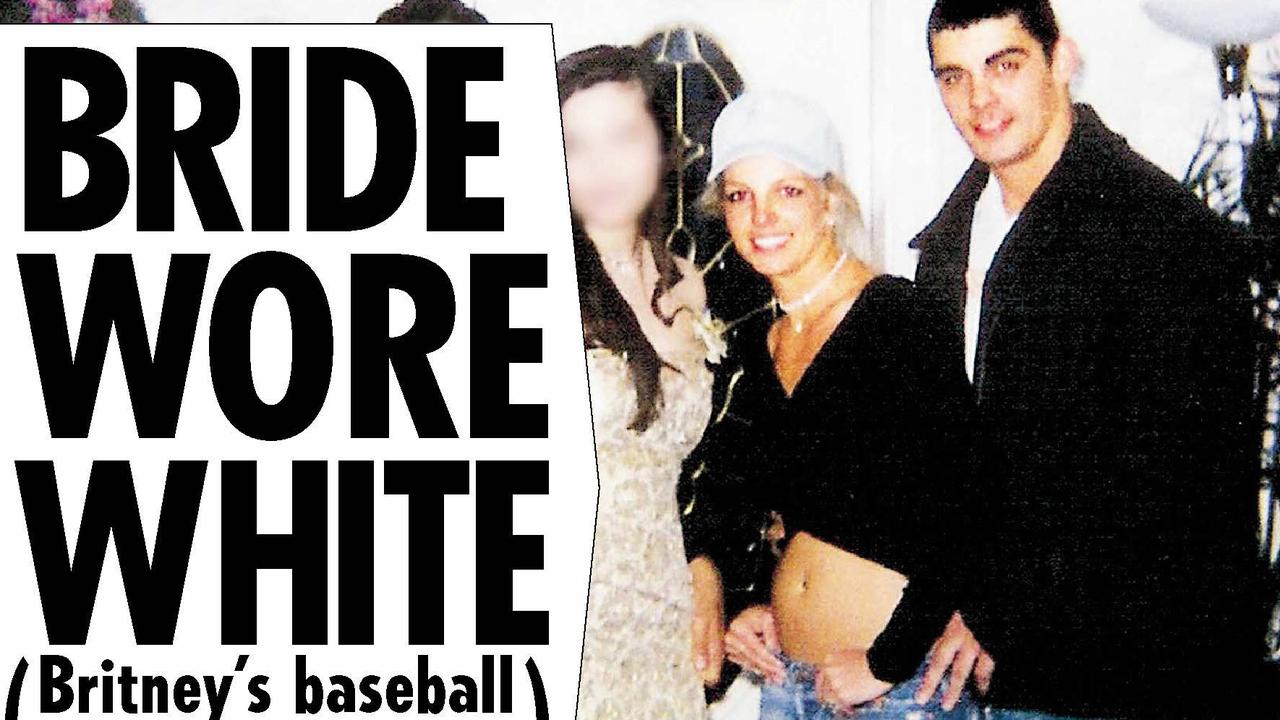 The front page of The Sun shows Spears and Jason Alexander at their Vegas wedding in 2004.