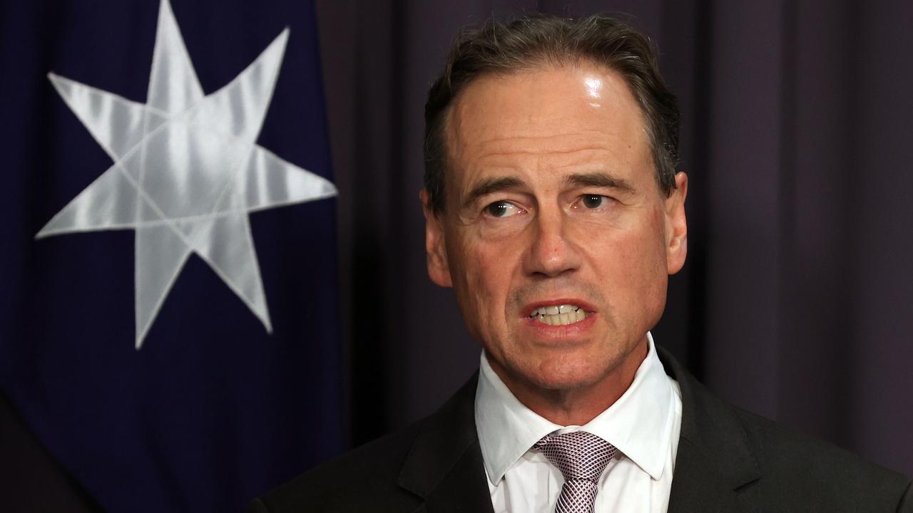 Health Minister Greg Hunt says the woman’s death will not create further delays in the country’s vaccine rollout. Picture: NCA NewsWire/Gary Ramage