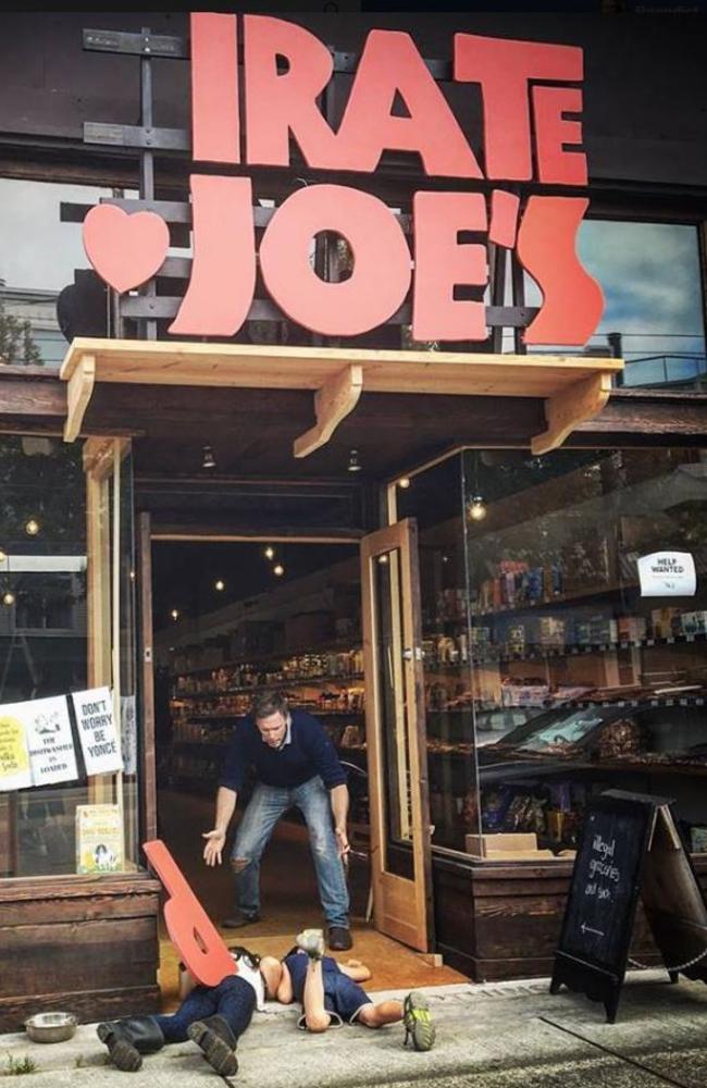 When Trader Joe's got stroppy, Mike Hallatt would change the branding of his store to show his frustration. Picture: Facebook