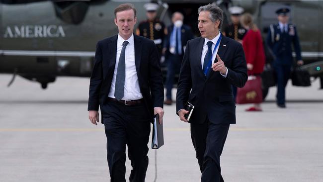 US National Security Adviser Jake Sullivan and US Secretary of State Antony Blinken. Picture: AFP