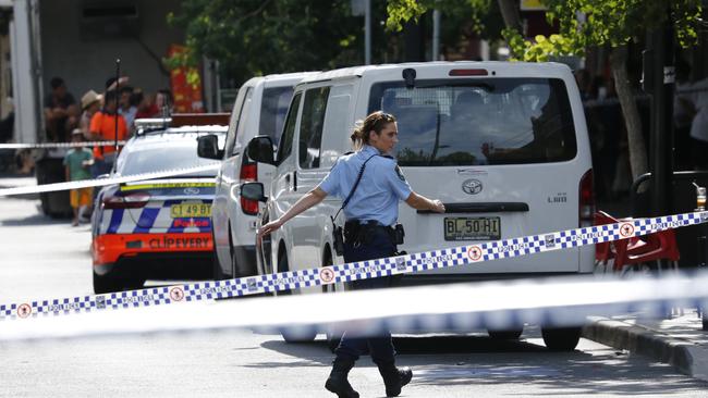 Police tape off the crime scene. Picture: David Swift