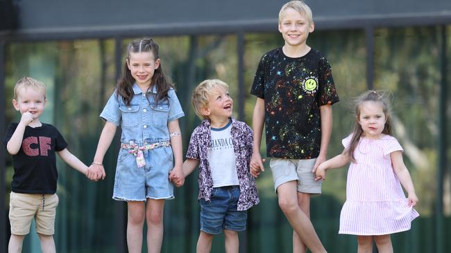 Good Friday Appeal 2024: Ollie, 3, Ava, 6, Tedi, 4, Dominic, 10 and Maisie. Picture: David Caird