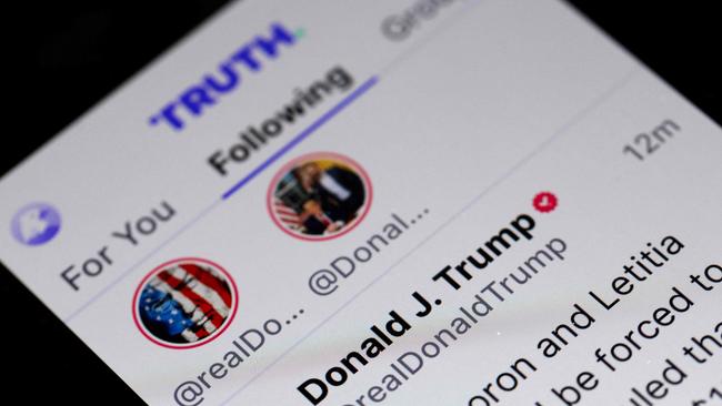 A Truth Social spokesman said they built this company to protect the American people’s voices and freedom. Picture: Scott Olson/Getty Images via AFP