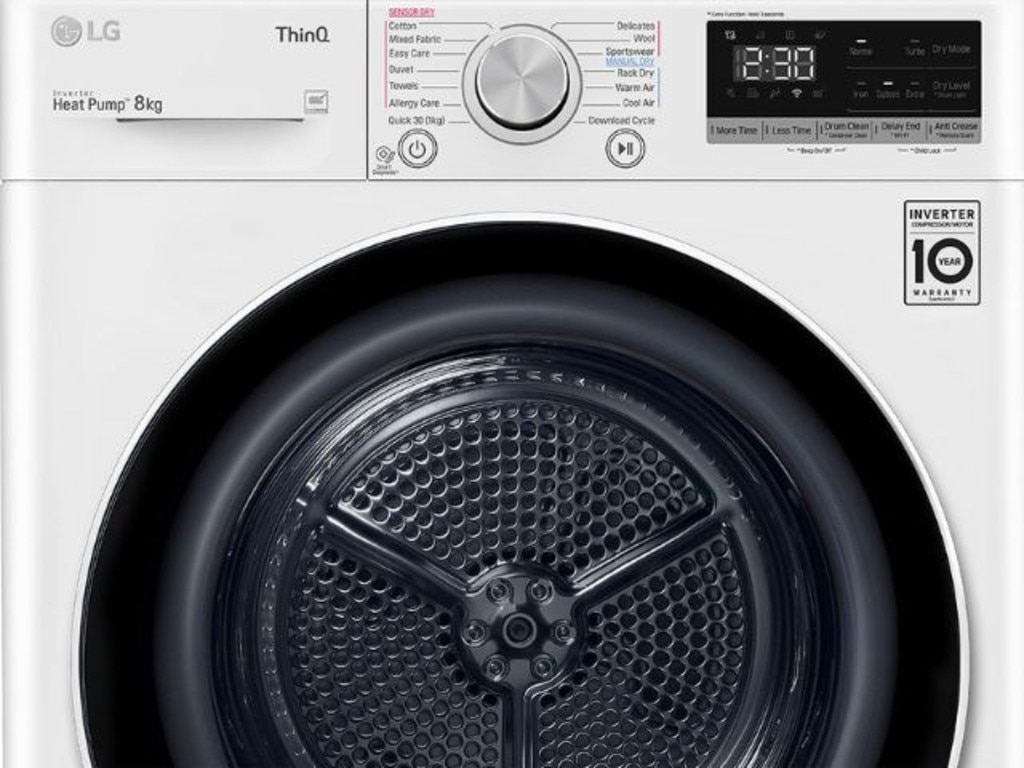 Getting a clothes dryer with a high energy rating is the easiest way to lower your power bills. Image: LG.