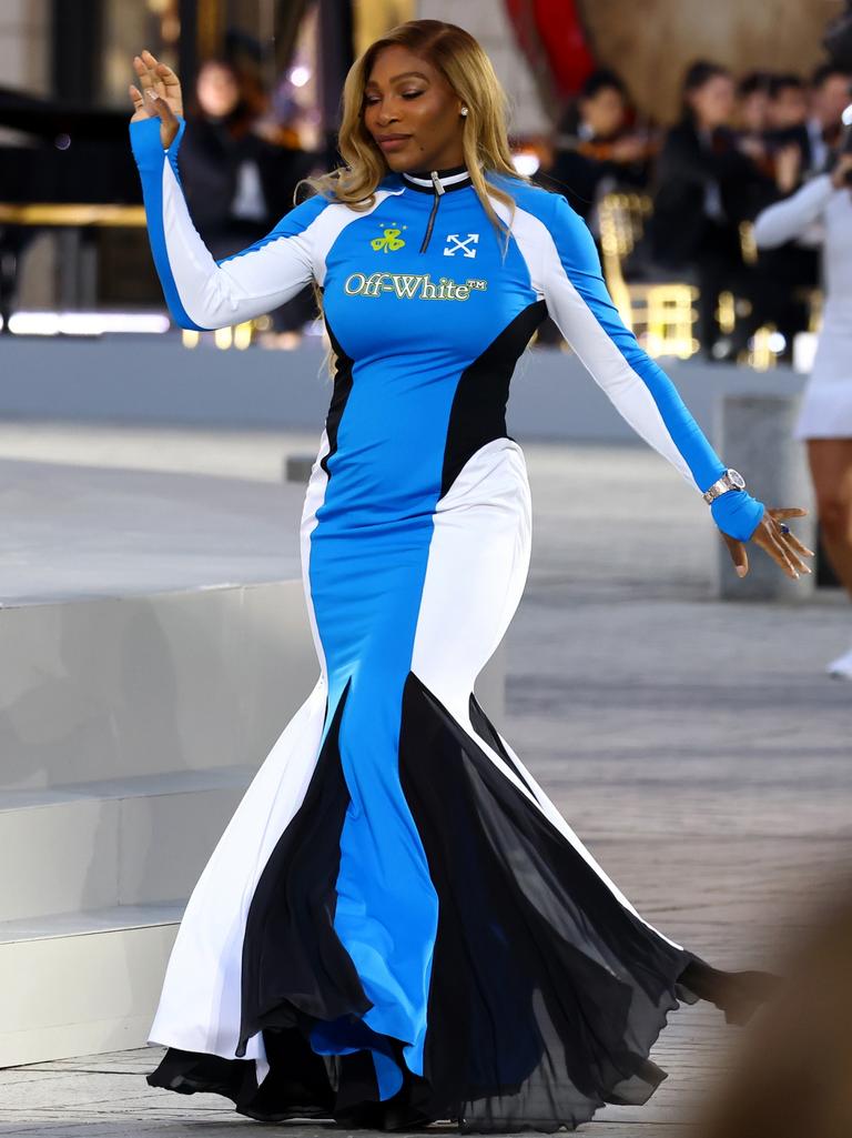 Serena Williams walks the runway. Picture: Getty Images