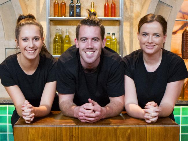 MasterChef’s top three ... Laura Cassai, Brent Owens and Emelia Jackson.