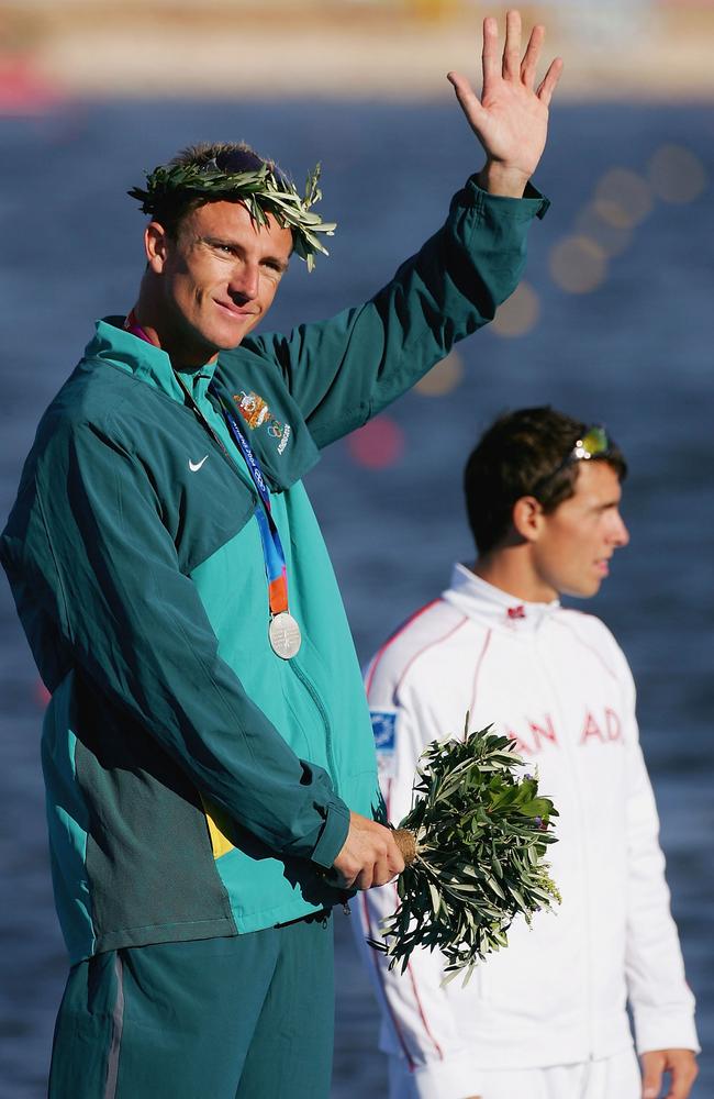 Nathan Baggaley won a silver medal in the men's K-1 class 500m final at the Athens 2004 Summer Olympic Games. Picture: Jonathan Ferrey/Getty Images