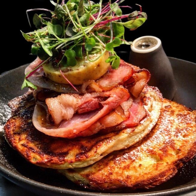 Bacon pancakes at Lady Marmalade. Picture: Supplied