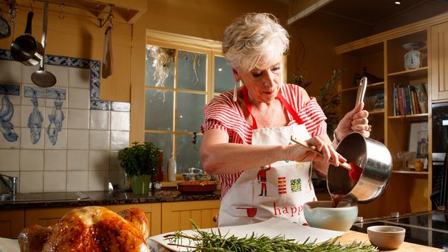 Maggie Beer at work in the her kitchen in the Barossa Valley. Picture by Matt Turner.