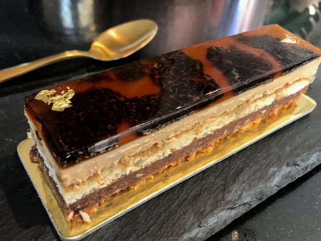 KOI Dessert Bar’s Black Truffle Opera Cake. Picture: Jenifer Jagielski