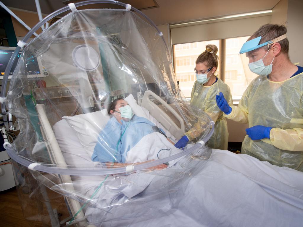 ICU specialist Dr Forbes McGain first took the problem of separating staff from Covid patients to Melbourne University engineer Jason Monty. Picture: Tony Gough