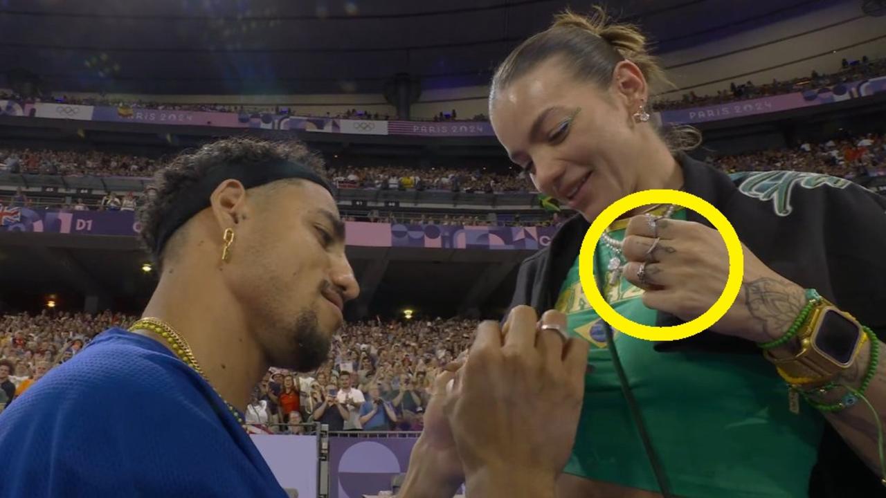 Brazilian athlete pops the question as fans believe he made a mistake