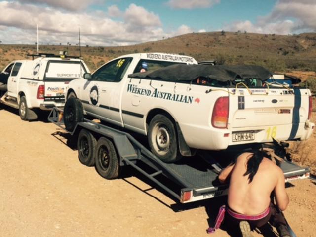 John Connolly Aus ute on trailer Shitbox rally