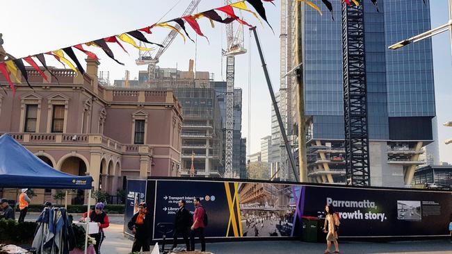 Construction on Parramatta Square 3 and 4 are taking shape in the CBD.