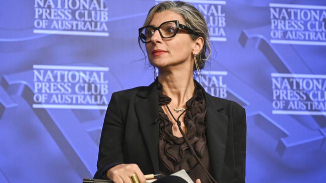 UN special rapporteur for Palestinian human rights Francesca Albanese at the National Press Club on Tuesday. Picture: Martin Ollman