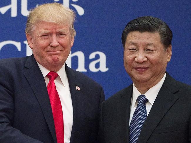 In happier pre-COVID, pre-election times … Donald Trump and Xi Jinping. Picture: AFP