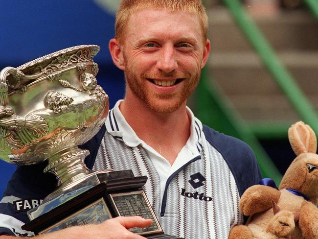 Boris Becker after winning the 1996 Australian Open.