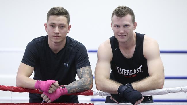 Liam Paro (L) helped Jeff Horn prepare for Manny Pacquiao. Picture: Peter Wallis