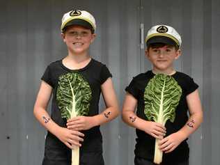 Caelen McDonald and Hudson Thomas were powered by spinach. Picture: Ellen Ransley