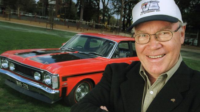 Motor racing legend Allan Moffat and a Ford Falcon XW GTHO Phase 2.