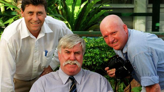 Tony Raggatt and Scott Radford-Chisholm with Max Tomlinson (centre).