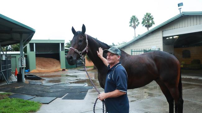 Trainer Kerry Parker with his former stable star Think It Over. Picture: John Feder-The Daily Telegraph.