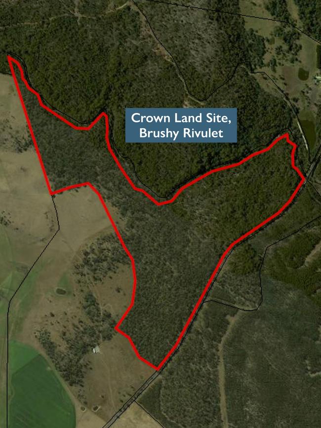 Northern Regional Prison. Crown land site, Bushy Rivulet. Picture: SUPPLIED