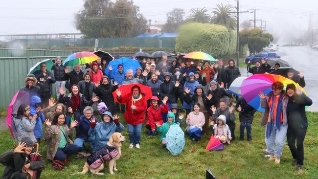 Daylesford Community celebrating their win at the recent Victorian Liquor Commission's landmark decision on Wednesday 14 August to refuse a licence for a Dan Murphy's outlet. Picture: Drusilla Dickenson-Bray.