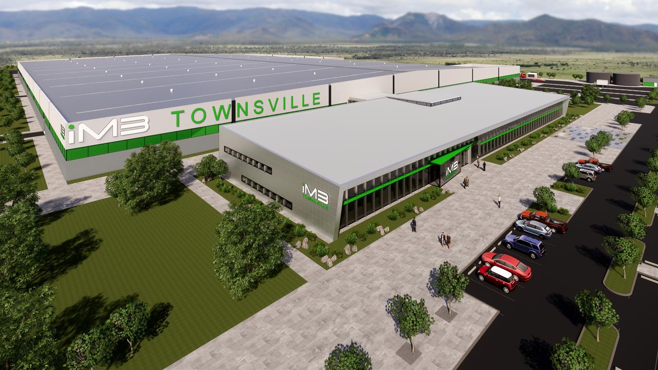 An artist’s impression of Townsville’s Imperium3 gigafactory, a state of the art lithium ion battery manufacturing facility.