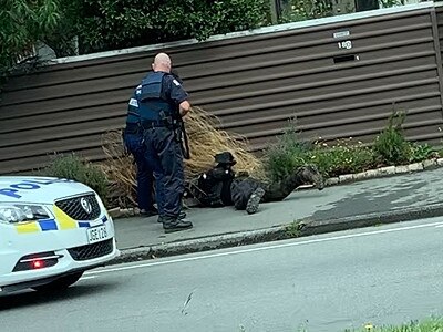 Images showing the arrest of Christchurch gunman Brenton Harrison Tarrant by local New Zealand Police officers. 