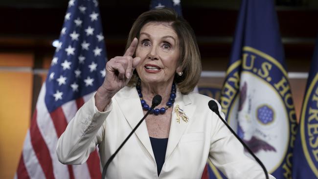 Speaker of the House Nancy Pelosi, at her press conference.