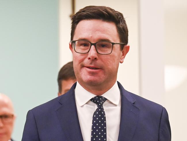 CANBERRA, Australia - NewsWire Photos - July 2, 2024: Leader of the Opposition Peter Dutton, Party leader of the National Party of Australia David Littleproud and Shadow Treasurer Angus Taylor hold a press conference at Parliament House in Canberra: NewsWire / Martin Ollman