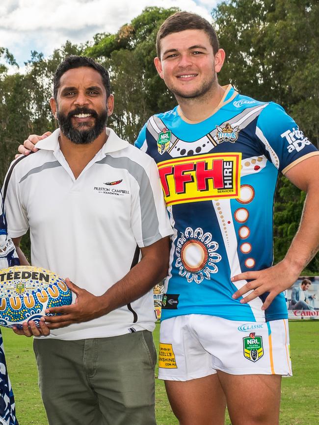 Taylor with his Titans mentor Preston Campbell.