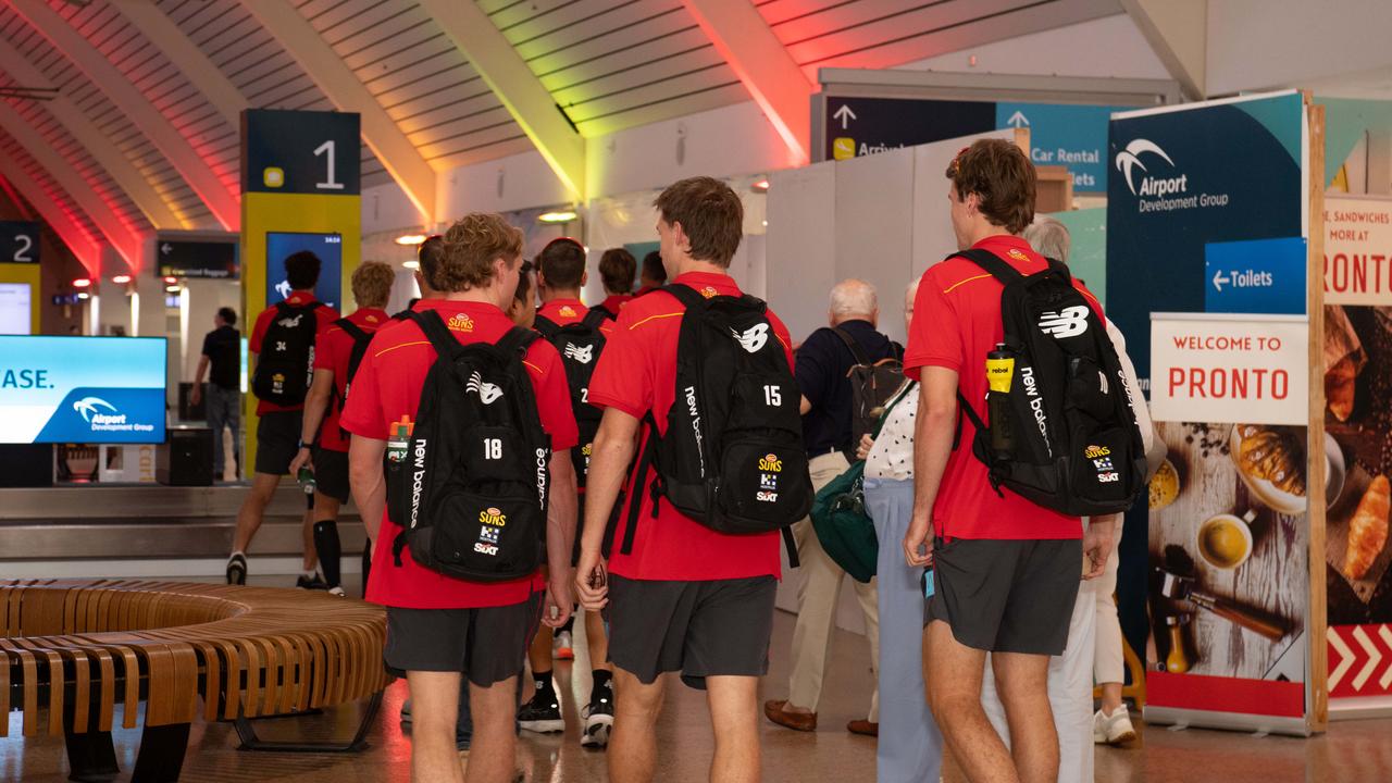 Gold Coast Suns arrive in Darwin ahead of North Melbourne and Geelong ...