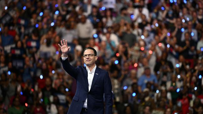 Pennsylvania Governor Josh Shapir on the first day of the "Battleground State Tour" in Pennsylvania. Picture: Brendan Smialowski/AFP