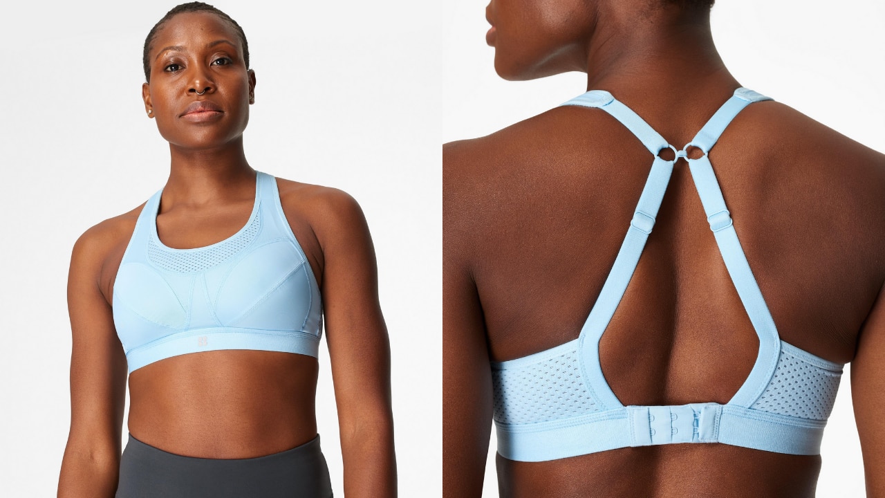 Lululemon Womens 34DDD 34F Run Times Bra High Support Light Blue Sports  Wireless