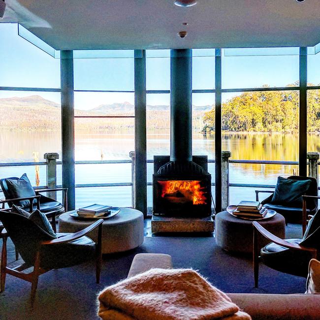 Pumphouse Point’s cosy lounges with their peaceful water views are the perfect place to relax and unwind in after a long bushwalk. Photo: ADAM GIBSON