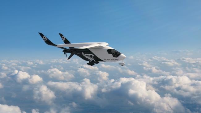 Artistic rendering of Air New Zealand's battery-powered cargo aircraft, set to begin flying in 2026. Picture: Air New Zealand