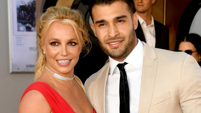 Britney Spears with husband Sam Asghari. (Photo by Kevin Winter/Getty Images)